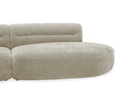 Canapé droit fixe 6 places en velours tissé beige IMENIA