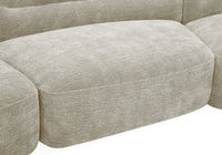 Canapé droit fixe 6 places en velours tissé beige IMENIA