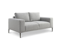Canapé fixe 2 places en tissu gris clair ARNOLD