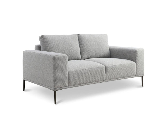 Canapé fixe 2 places en tissu gris clair ARNOLD