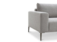 Canapé fixe 2 places en tissu gris clair ARNOLD