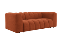 Canapé fixe 3 places en tissu bouclette terracotta AELIS