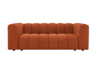 Canapé fixe 3 places en tissu bouclette terracotta AELIS