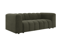 Canapé fixe 3 places en tissu bouclette vert AELIS