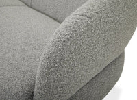 Canapé fixe 3 places en tissu effet peau de mouton gris clair LEXIE