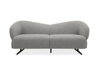 Canapé fixe 3 places en tissu effet peau de mouton gris clair LEXIE