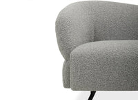 Canapé fixe 3 places en tissu effet peau de mouton gris clair LEXIE