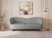 Canapé fixe 3 places en tissu effet peau de mouton gris clair LEXIE