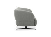 Canapé fixe 3 places en tissu effet peau de mouton gris clair LEXIE