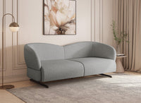 Canapé fixe 3 places en tissu effet peau de mouton gris clair LEXIE