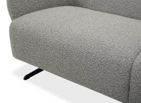 Canapé fixe 3 places en tissu effet peau de mouton gris clair LEXIE