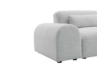 Canapé fixe 3 places en tissu gris EMMA