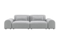 Canapé fixe 3 places en tissu gris EMMA