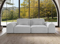 Canapé fixe 3 places en tissu gris EMMA
