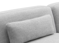 Canapé fixe 3 places en tissu gris EMMA