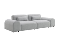 Canapé fixe 3 places en tissu gris EMMA