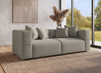 Canapé fixe 3 places en tissu taupe EVELYNE