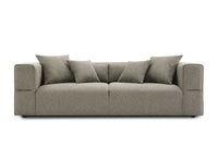 Canapé fixe 3 places en tissu taupe EVELYNE