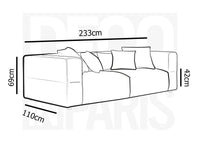 Canapé fixe 3 places en tissu taupe EVELYNE