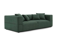 Canapé fixe 3 places en tissu vert EVELYNE
