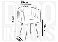Chaise en velours gris pieds en métal argenté HAYDEN