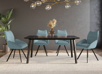 Chaise pivotante avec accoudoirs en tissu vert d'eau TALIA