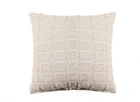 Coussin beige à formes carrées texturées 45x45 cm ELVIO
