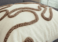 Coussin beige à motifs marrons 45x45 cm BROOKLYN