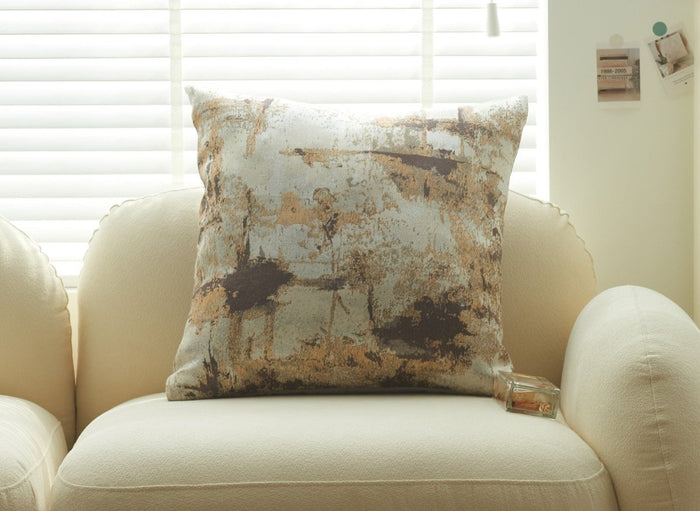 Coussin beige à motifs marrons 45x45 cm CASA