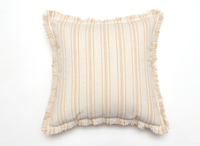 Coussin beige à rayures jaunes texturées  45x45 cm PAVIA