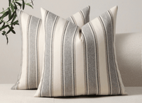 Coussin beige et gris à rayures 45x45 cm RIVIERA