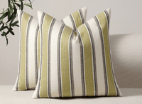 Coussin beige et vert à rayures 45x45 cm RIVIERA