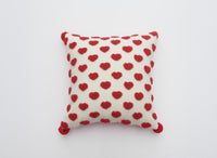 Coussin blanc à coeur rouge 45x45 cm SADEN