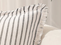 Coussin blanc à rayures noires 45x45 cm TALINA