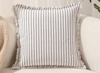 Coussin blanc à rayures noires 45x45 cm TALINA