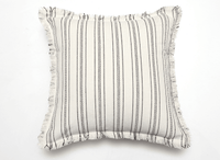 Coussin blanc écru à rayures noires texturées  45x45 cm PAVIA