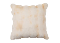 Coussin blanc et beige effet fourrure 45x45 cm KAELA