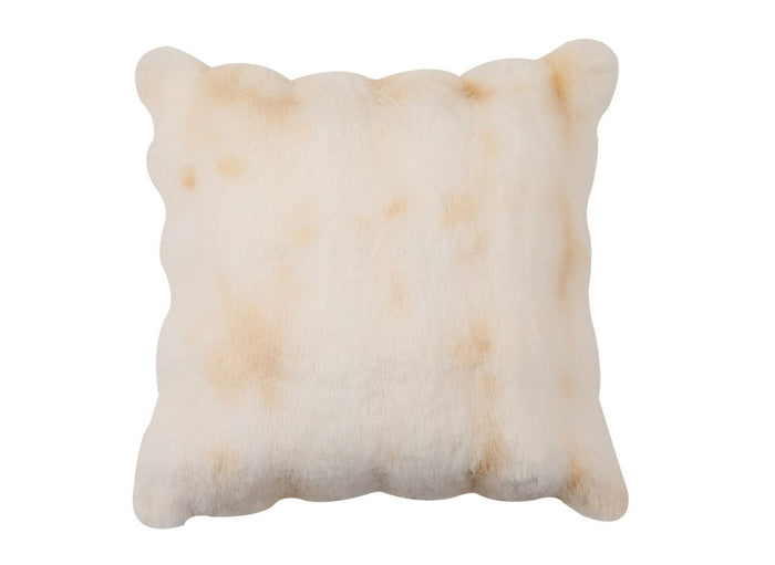 Coussin blanc et beige effet fourrure 45x45 cm KAELA