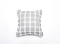 Coussin blanc et gris à carreaux 45x45 cm WARMY