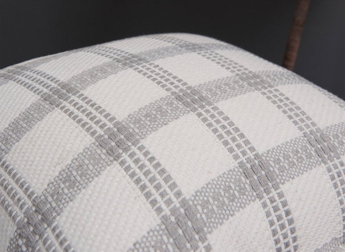 Coussin blanc et gris clair à carreaux 45x45 cm WARMY