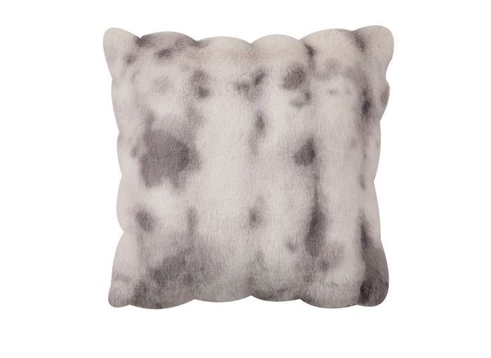 Coussin blanc et gris effet fourrure 45x45 cm KAELA
