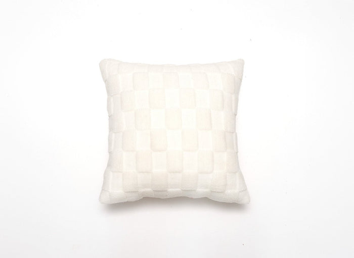 Coussin écru à motifs carrés 45x45 cm PARME