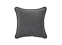 Coussin gris à rayures et surpiqûres noires 45x45 cm ZIGGY