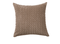 Coussin marron en tissu texturé doux 45x45 cm DUNE