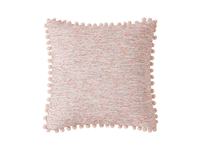 Coussin rose en tweed avec ponpons 45x45 cm POPINE