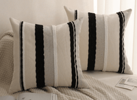 Coussin texturé noir et blanc écru 45x45 cm NEXUS