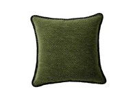 Coussin vert olive à rayures et surpiqûres noires 45x45 cm ZIGGY