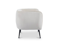 Fauteuil cabriolet en velours beige pieds noir PERRY