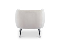 Fauteuil cabriolet en velours beige pieds noir PERRY