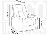 Fauteuil relax en tissu en microfibre marron CLARENCE